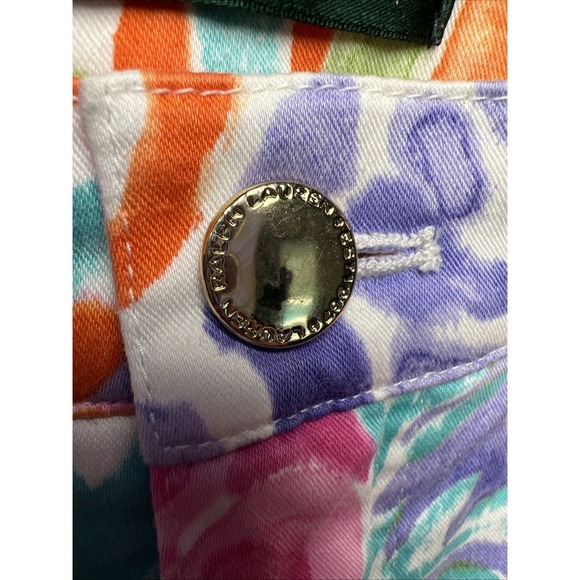 Lauren Ralph Lauren Floral Colorful Straight Leg Stretch Vacation Pants Size 6P - Picture 9 of 9